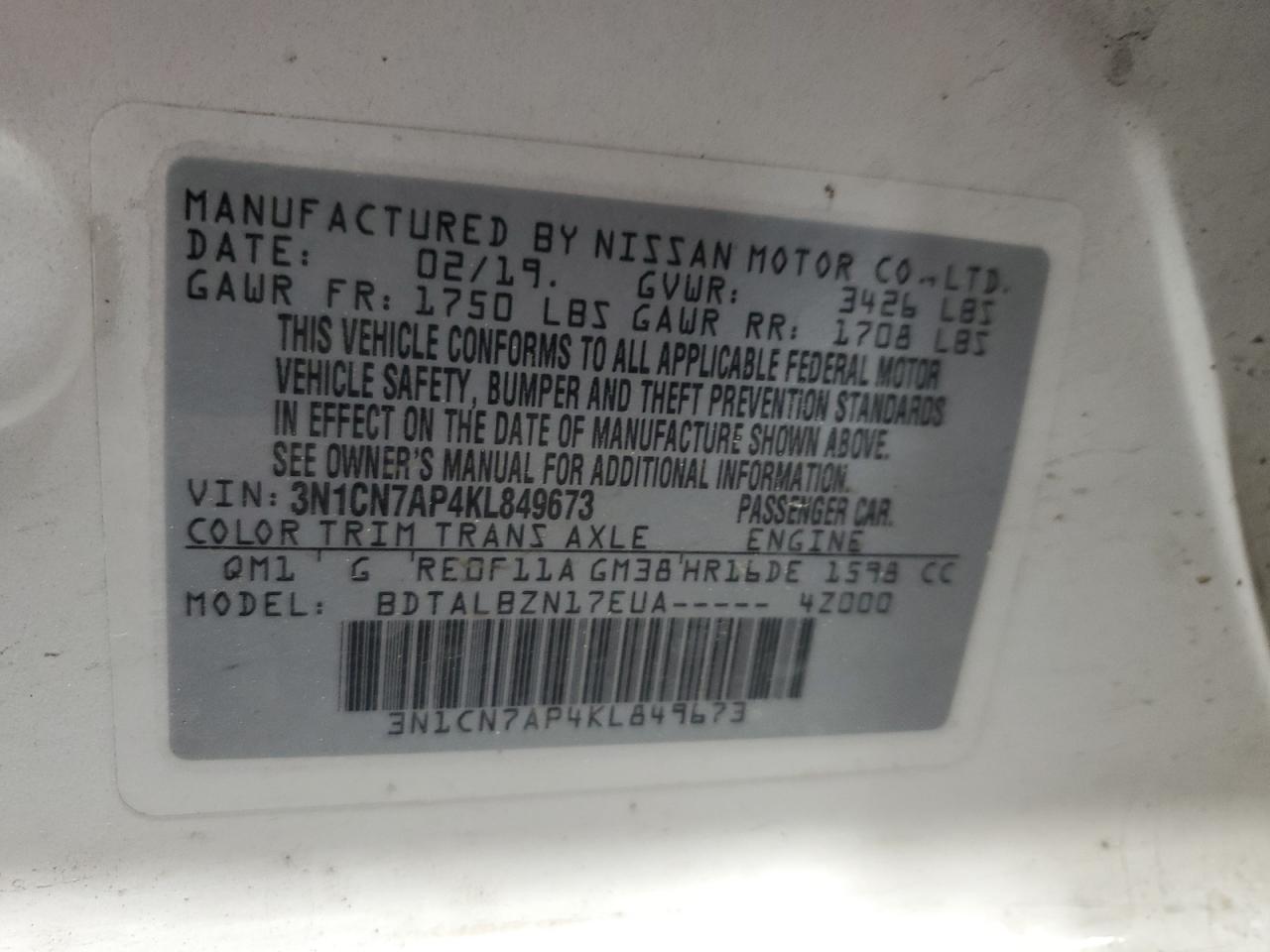 Nissan Versa S Image 4